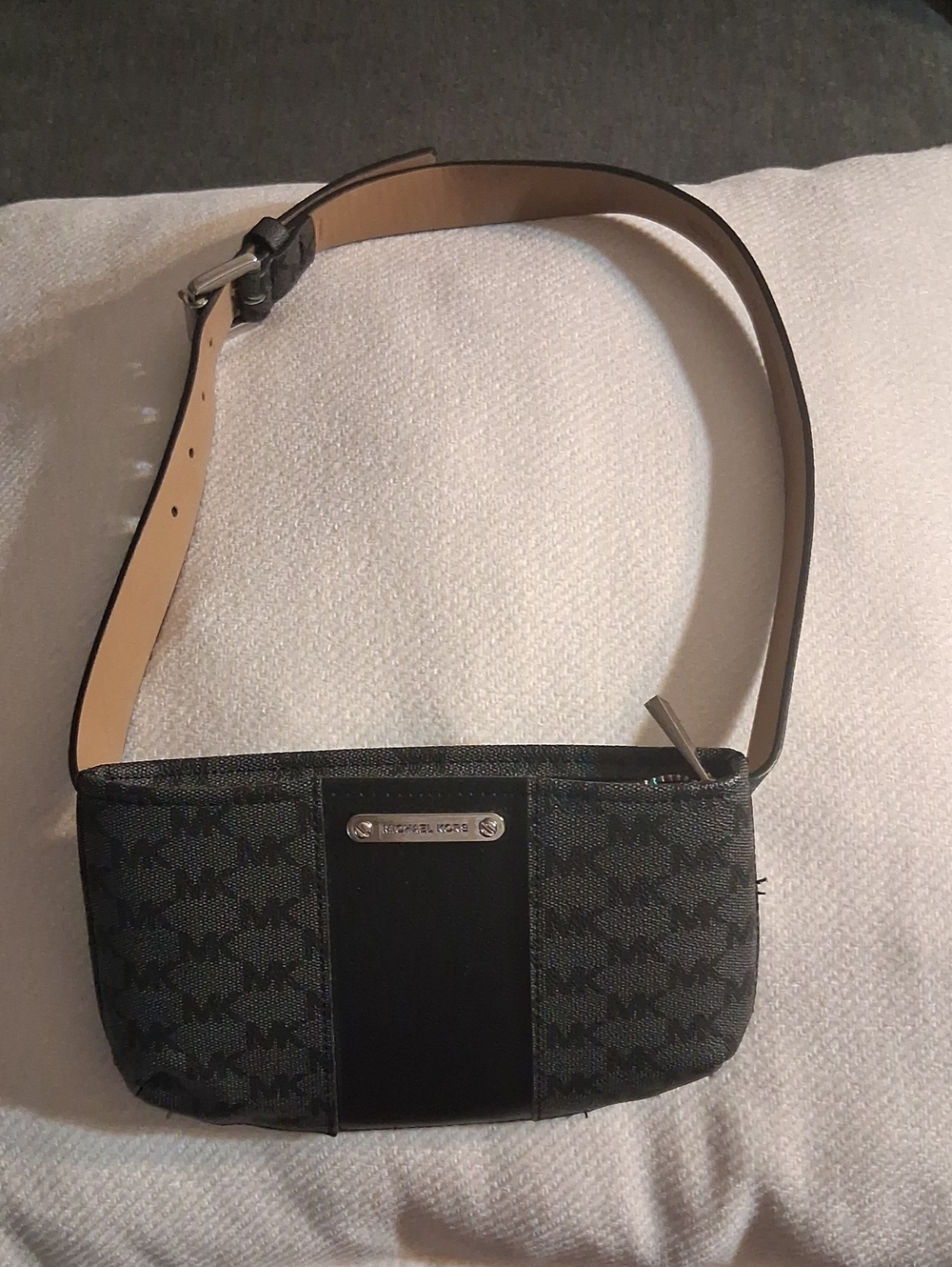 Michael Kors Black Logo Canvas Crossbody Belt Bag